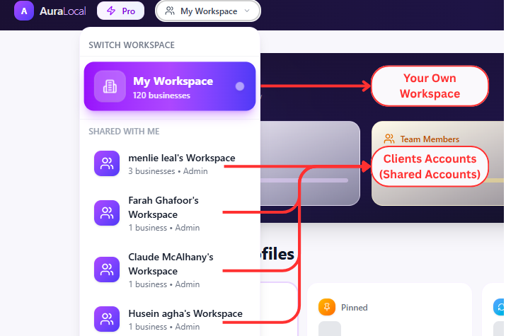 Understanding AuraLocal workspaces
